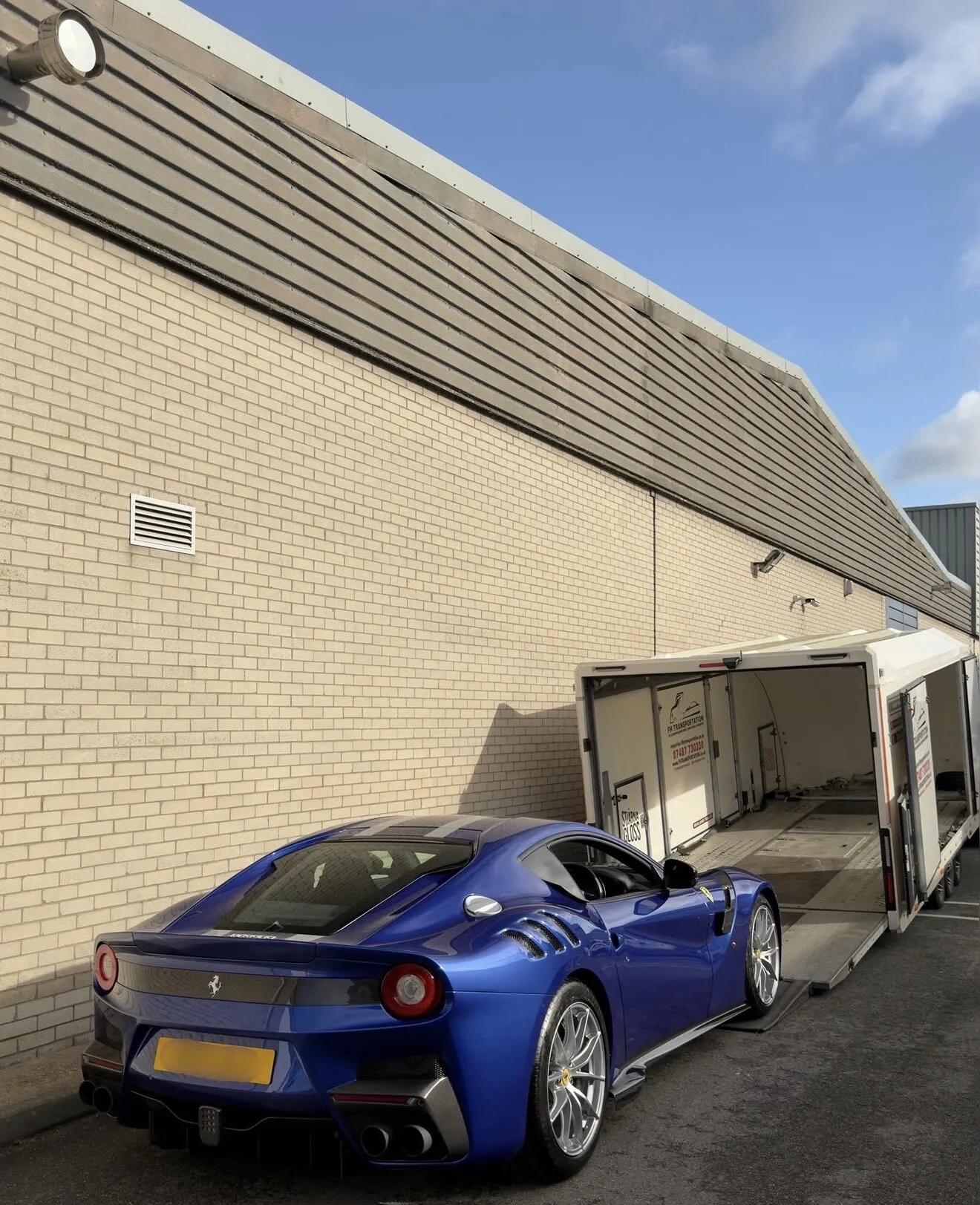 A prestige car in FH Transportation’s care